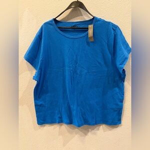 J. Crew Organic Slub Tee in Vibrant Blue XXL